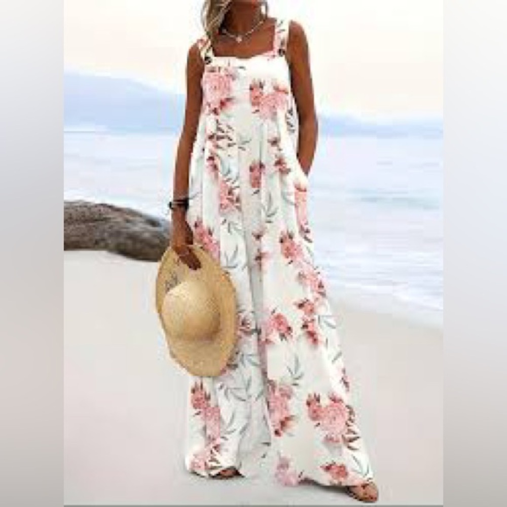 Chic Pink and Gray Floral Dress